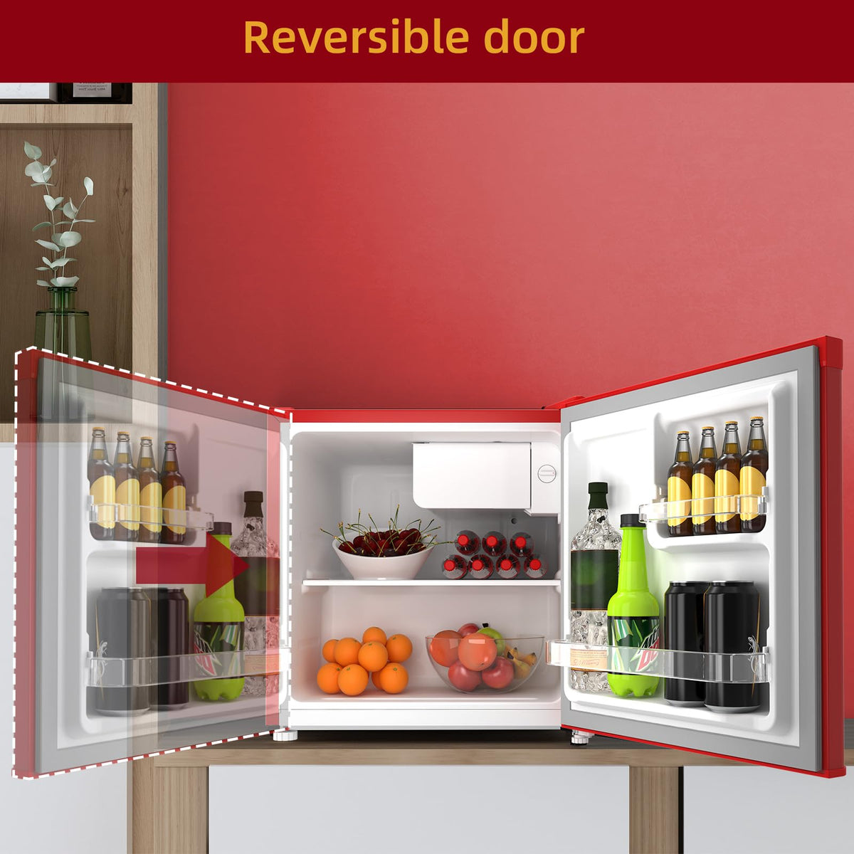 CHiQ 86L Compact Top Freezer Refrigerator with 85cm & LED Black