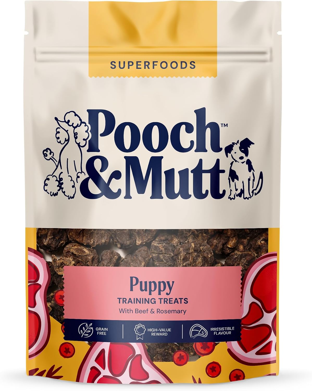 Pooch & Mutt - Puppy Beef Jerky, Training Treats, Pack of 1x80g