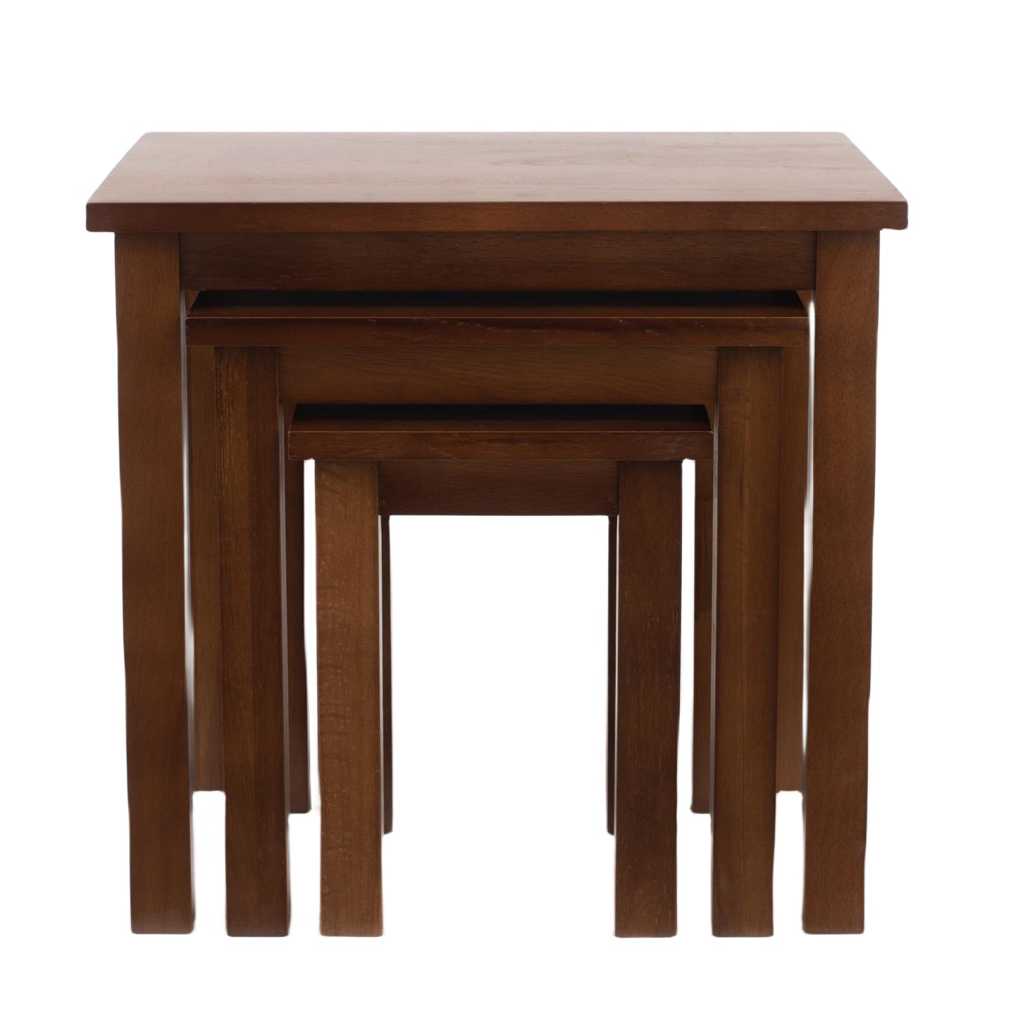 Oak 3 Nest of Tables, Solid Wooden Nesting Tables, Wooden Table Lamp, Plant Table, Multifunctional Nested Coffee Table, Side Tables for Living Room