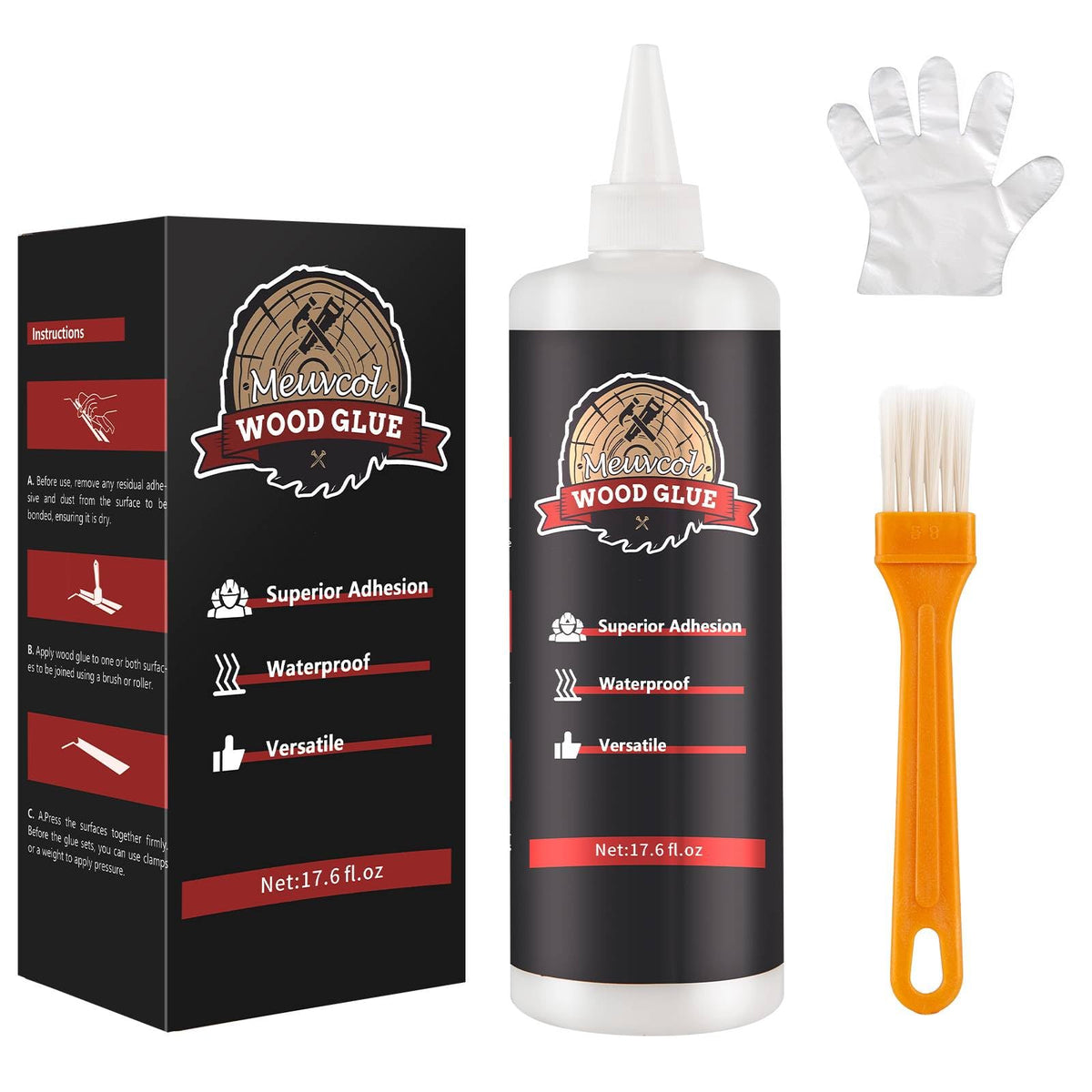 Meuvcol Silicone Glue 100g - Fast-Bonding & Waterproof Silicone Adhesive for Silicon Rubber, Model, Toys, TPU, TPR, TPE - Clear Liquid Silicone Adhesive For Crafts, 6 Applicator Nozzles