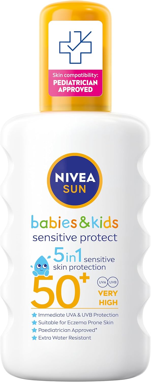 NIVEA SUN Babies and Kids Sensitive Protect Sunscreen Spray SPF 50+, 200 ml