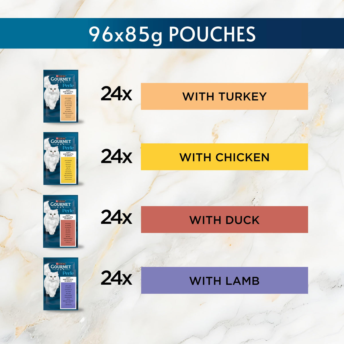GOURMET Perle Delighters Collection in Gravy Wet Cat Food 40x85g