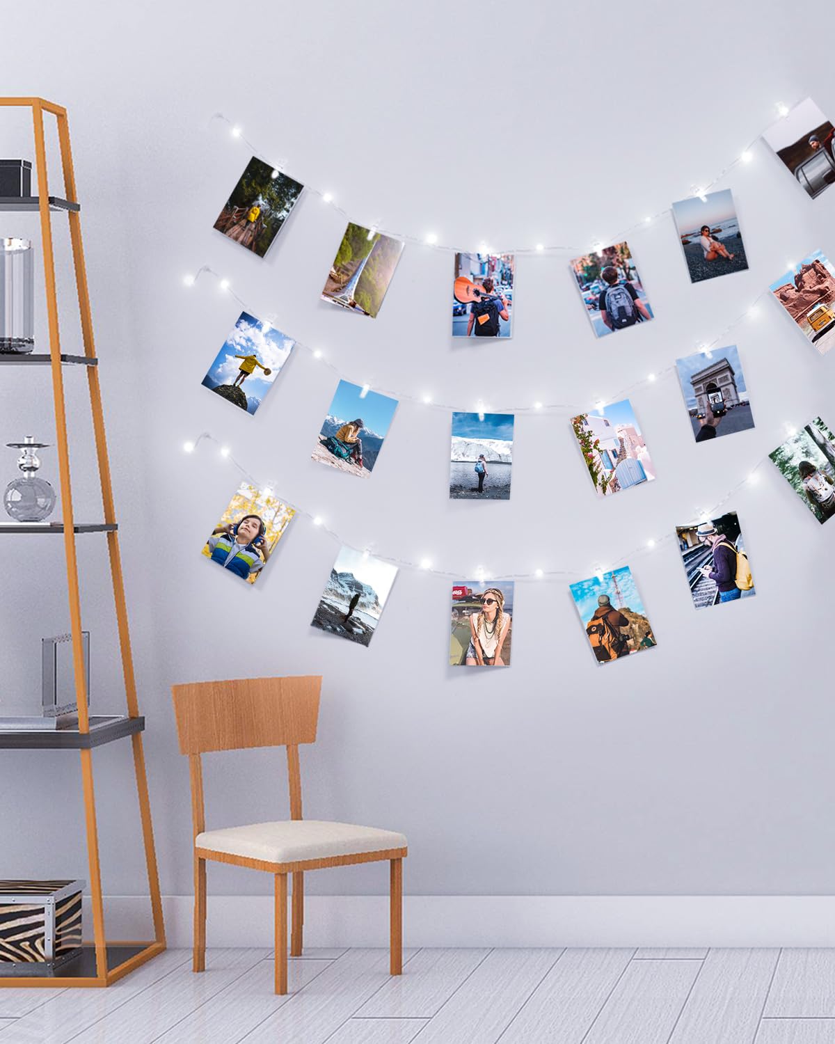 Kolpop 50LED Photo Clip String Lights, 5M Photo Peg Fairy Lights Indoor with 30 Clips Battery Powered Cooper Wire Hanging String Photo Display for Bedroom Birthday Wedding Party Christmas Decorations