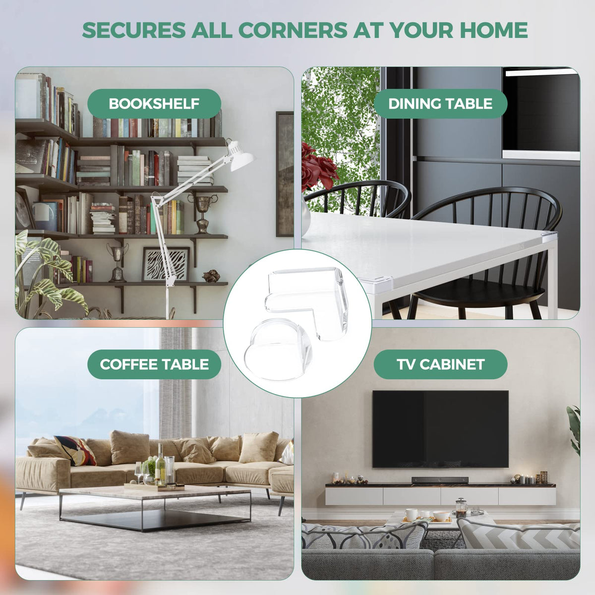 Peakally Corner Protectors for Baby Pack of 12, Thick Table Furniture Edge Protectors for Kids with Strong Adhesion, Corner Guard & Edge Safety Bumpers Clear - 6 R and 6 L