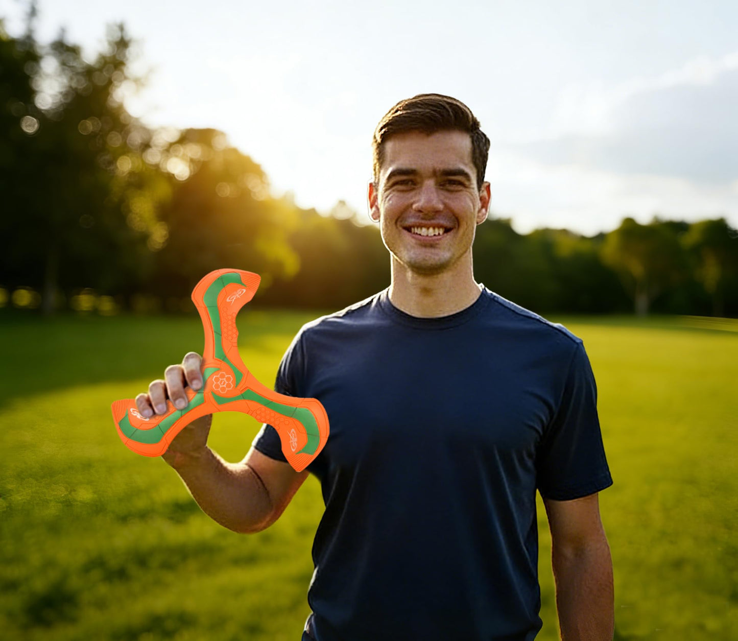 AMAZING TOYZ Soft Foam Boomerang 23cm Beginner Friendly, Safe and Real Come Back Perfect Outdoor Games for Beach, Park, Backyard & Camping – Ideal for Family Fun. Kids Age 6+ & Adults (Orange)