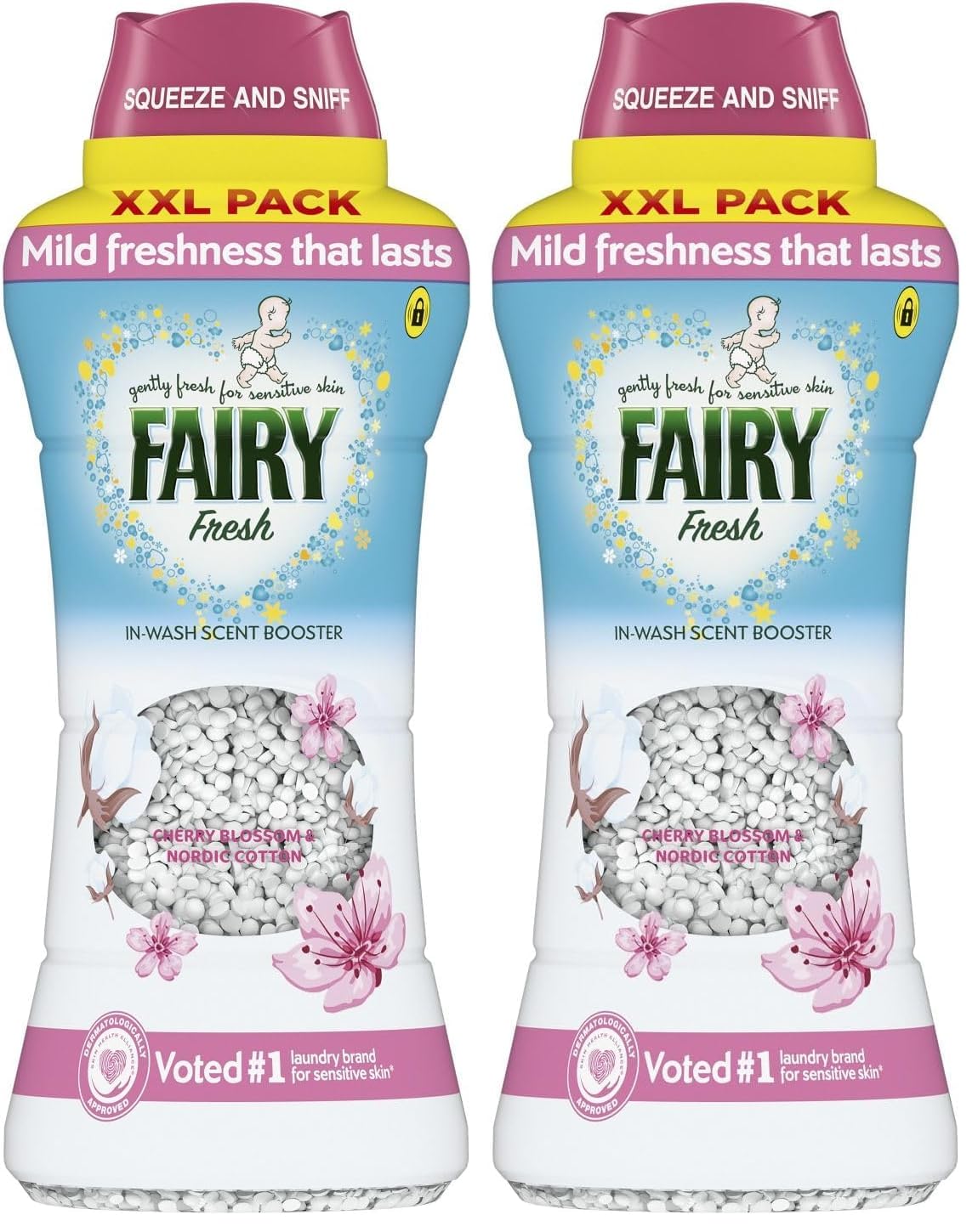 Fairy in-Wash Scent Booster 735g, Cherry Blossom & Nordic Cotton, Mild Freshness that Lasts, Voted No1 for Sensitive Skin
