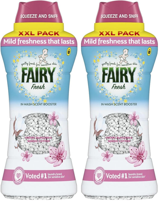 Fairy in-Wash Scent Booster 735g, Cherry Blossom & Nordic Cotton, Mild Freshness that Lasts, Voted No1 for Sensitive Skin