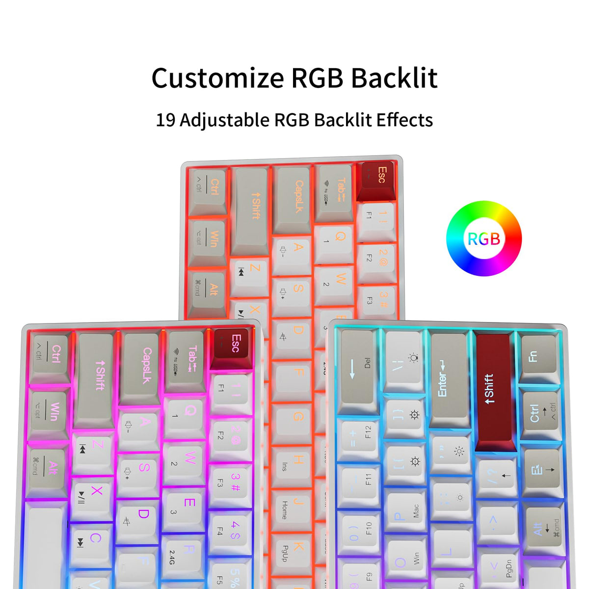 NEWMEN GM611 Gaming Keyboard,60% Percent Mechanical Keyboard Red Switches