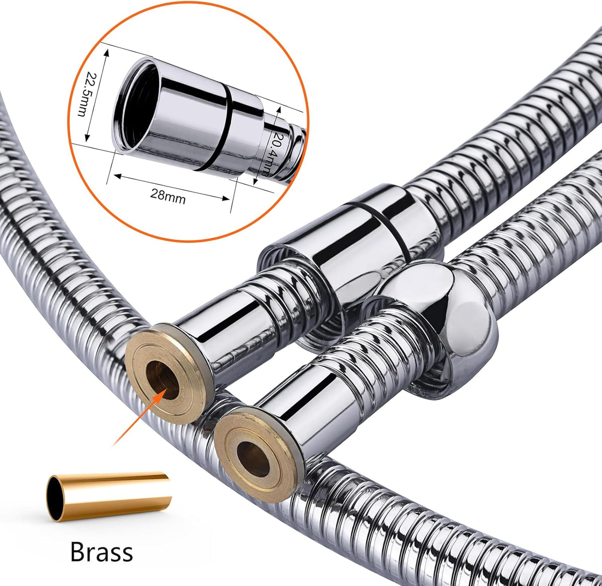 Ibergrif Shower Hose 1.7m, Stainless Steel Shower Pipe Replacement Hose