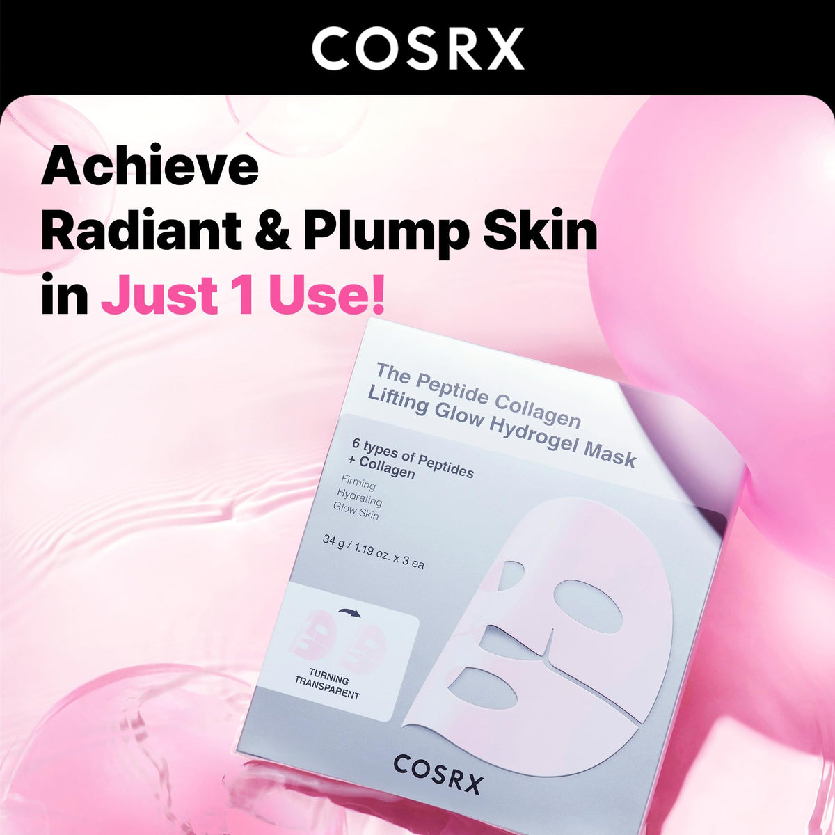 COSRX 6 Peptide Collagen Booster Serum 150ml, Face Toner with Niacinamide