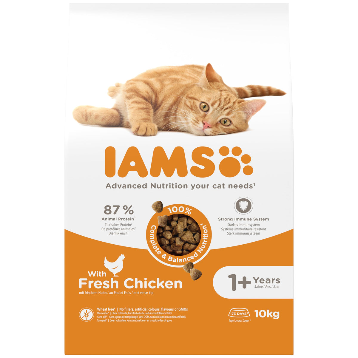 IAMS Adult Complete Dry Cat Food Chicken 3kg - Supports Strong Immune System