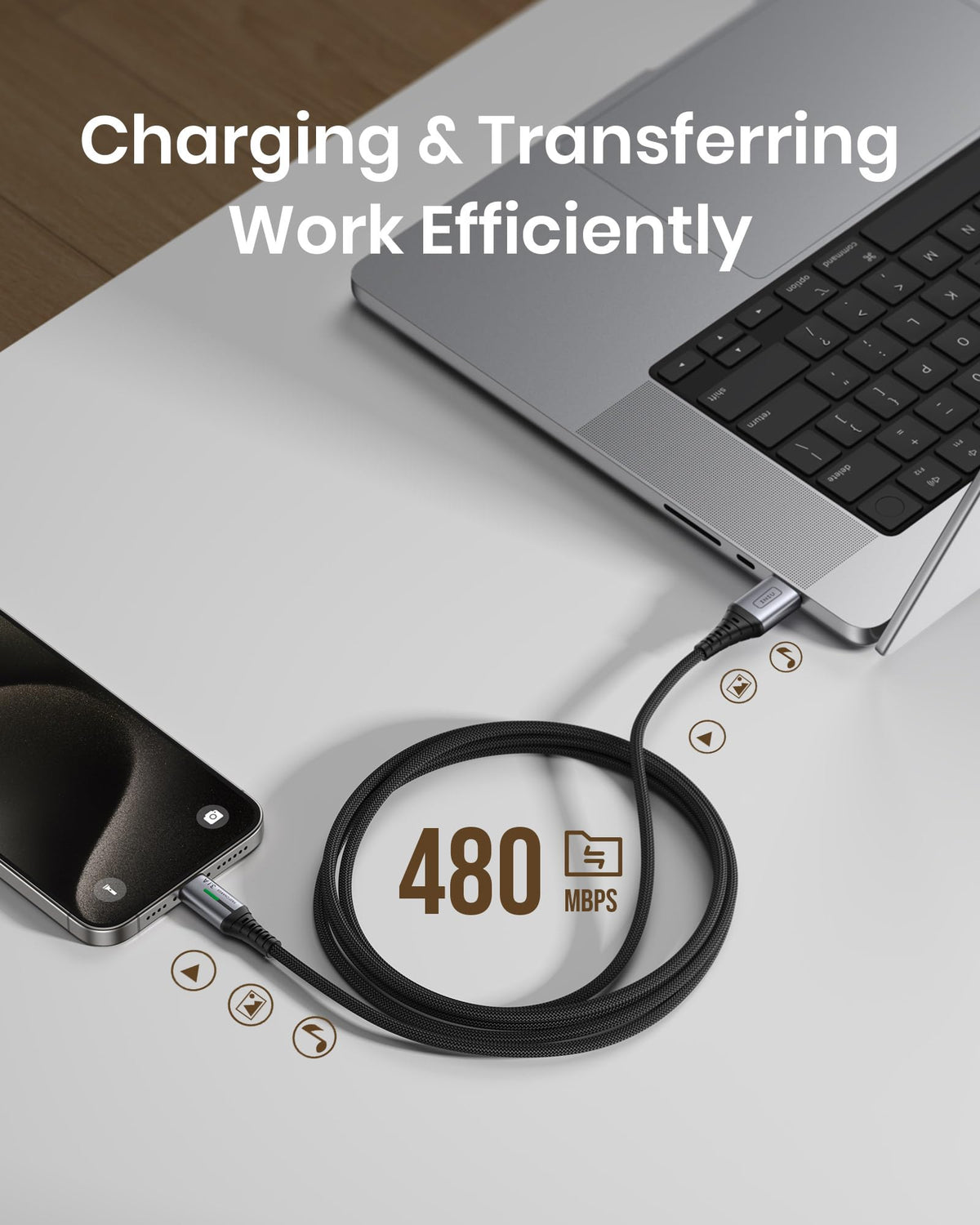 INIU USB C Charger Cable, [2m+2m+0.5m] USB A to Type C Charging Cable