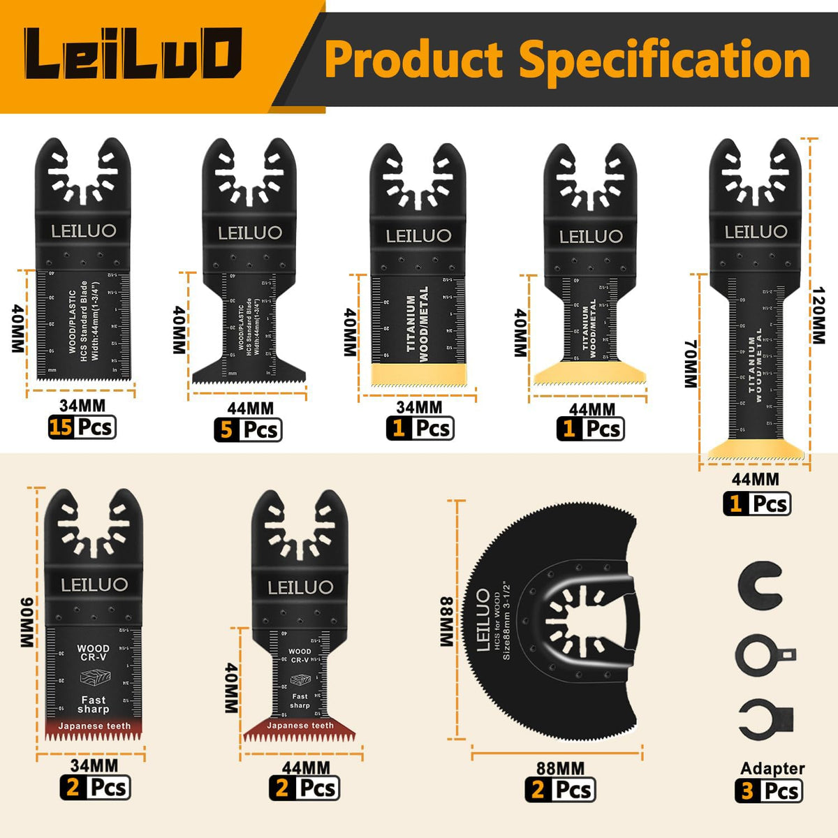 LEILUO 6Pcs Multitool Hook Blade, Multi Tool Hook Knife Blade Set