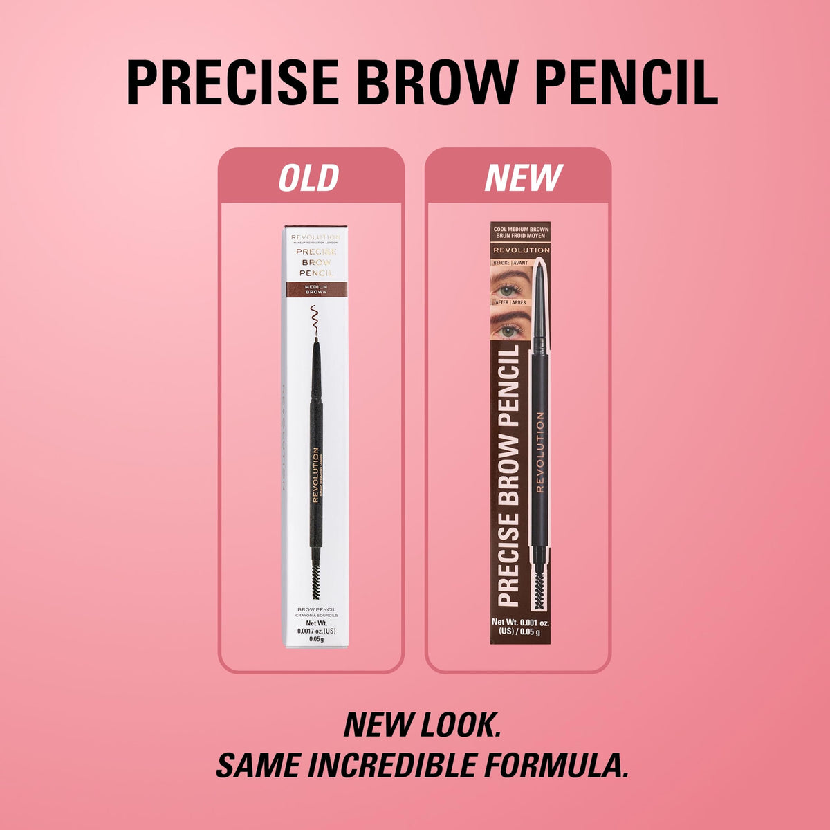 Revolution Precise Brow Pencil, Dark Brown, 0.05g