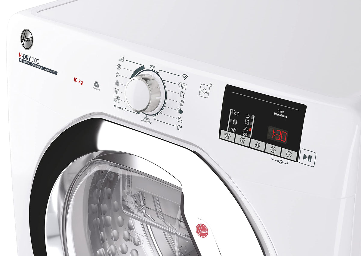 Hoover HLEC8LGB-80 Freestanding Condenser Tumble Dryer, Sensor Dry, 8 kg Load, Black