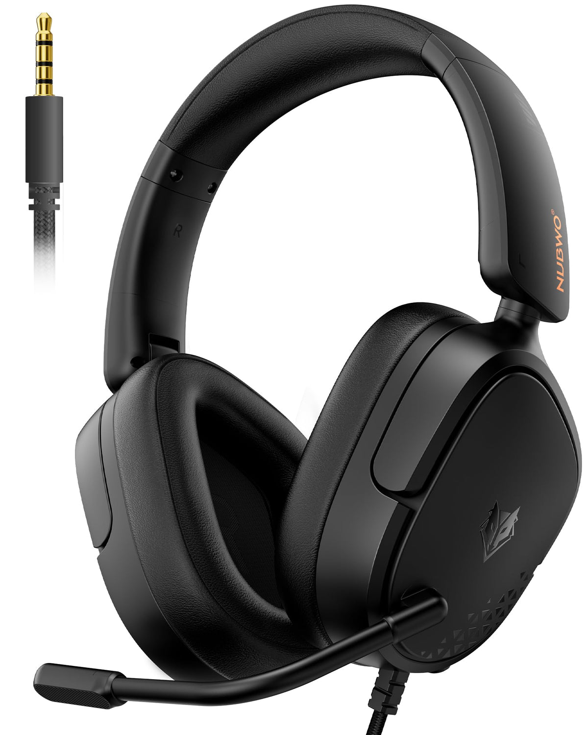 NUBWO HG04L Gaming Headset for PS5/PS4, Xbox Series X|S/Xbox One, Switch – 250g Lightweight, Clear Unidirectional Mic, Soft Memory Earmuffs, 3.5mm Jack for Gaming & Work
