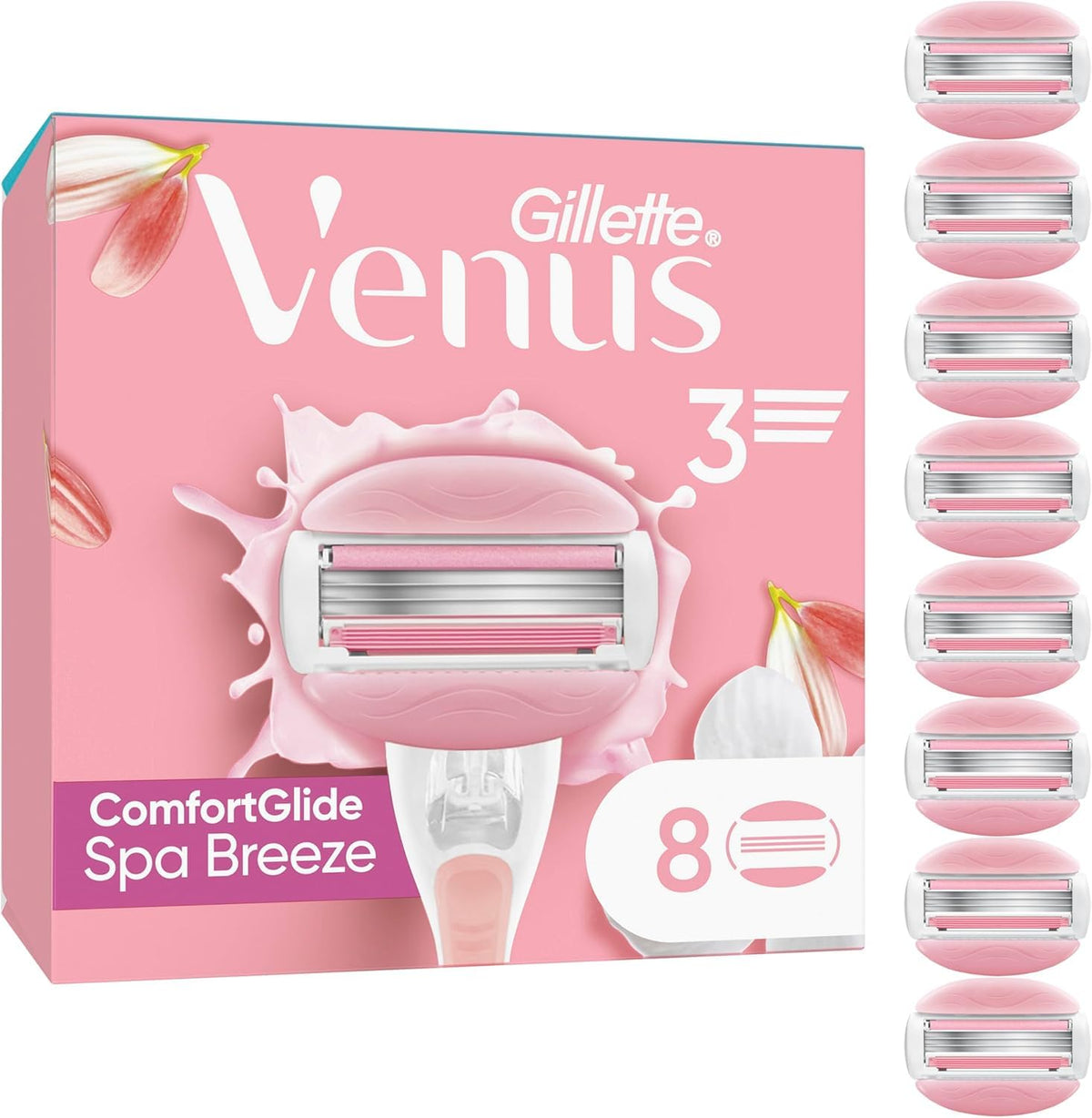 Gillette Venus Comfortglide Spa Breeze Women's Razor Refills, Pack of 10