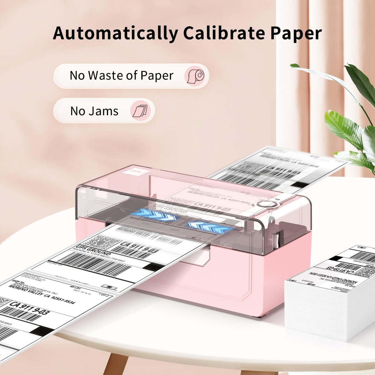 JADENS Bluetooth Thermal Label Printer, 4x6 Shipping Label Printer, 50 Labels Included, Compatible with Hermes, Royal Mail, DHL, DPD, Evri, Amazon, Shopify
