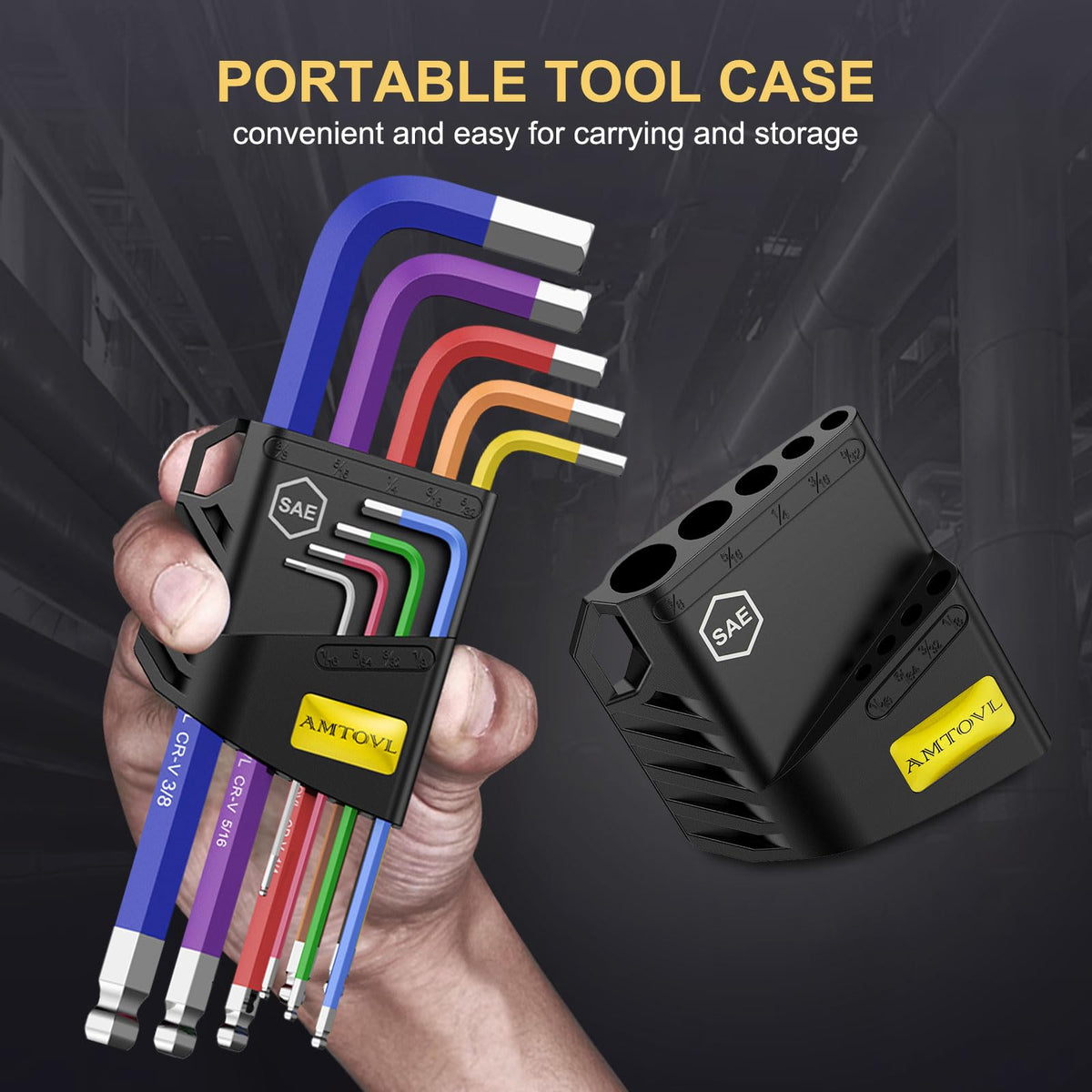 AMTOVL Hex Key Set, 9PCS Metric Allen Key Set, 1.5-10MM, Long Ball End