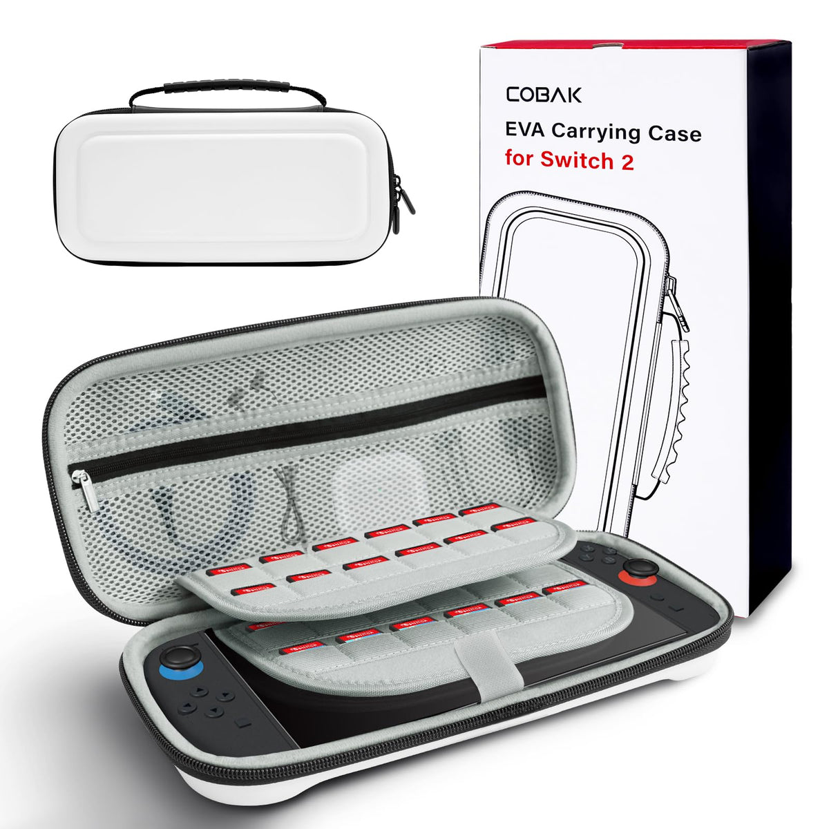 CoBak Large Capacity Carrying Case for Nintendo Switch 2 2025- 3 in 1 Black