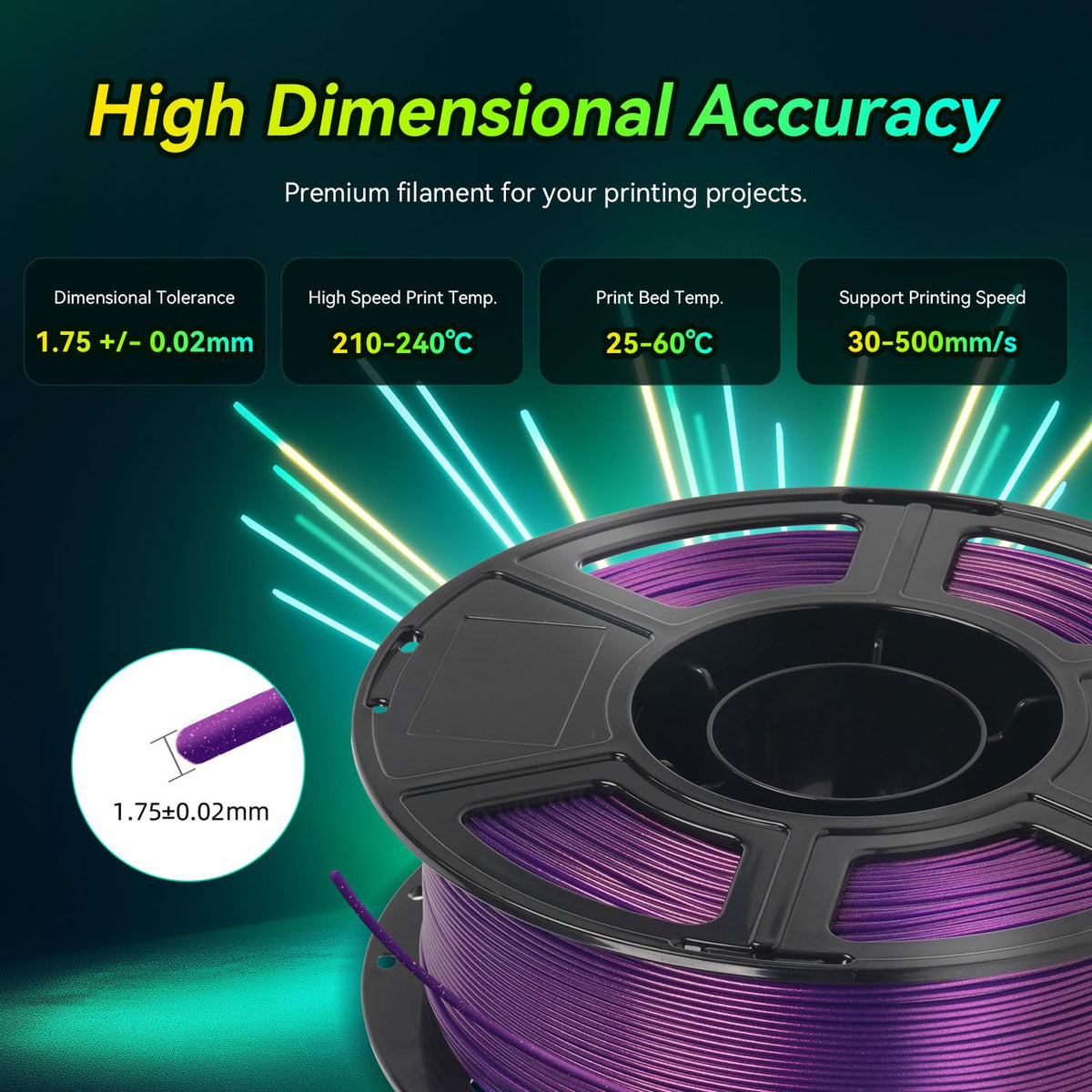 FLASHFORGE 3D Printer Filament, PLA PRO Filament 1.75mm, 1KG Spool (2.2lbs), Dimensional Accuracy +/- 0.02mm for FDM 3D Printers, Better Tenacity & No Knotting (White)