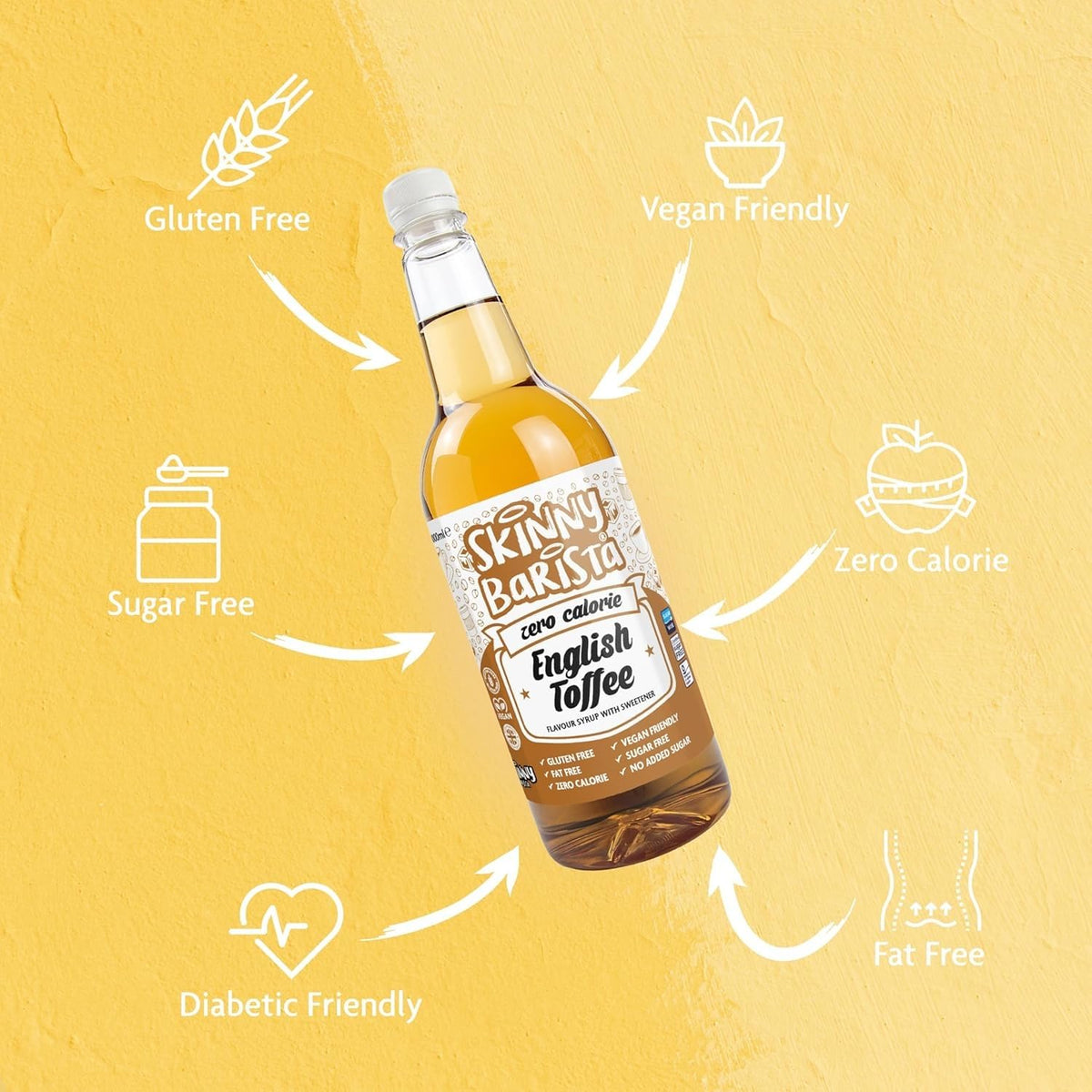 Skinny Food Co Butterscotch Syrup Zero Calorie 1L - Sugar Free Coffee Syrup
