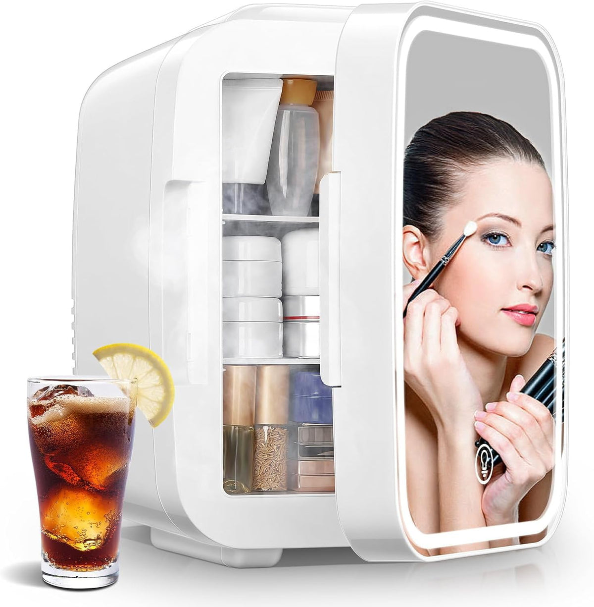 FOHERE Mini Fridge for Bedrooms, 5L/6 Can Portable Skincare Fridge