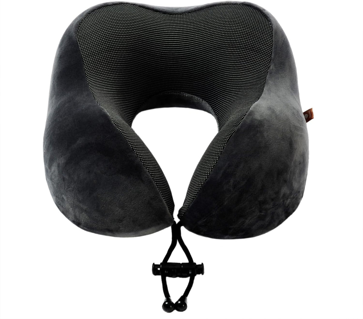 Memory Foam Travel Pillow, Neck Pillow with 360-Degree Head Support, Comfortable and Lightweight, Ideal for Sleeping on Airplane, Car, Train, Bus and Home Use, Comes with Storage Bag (Grey)