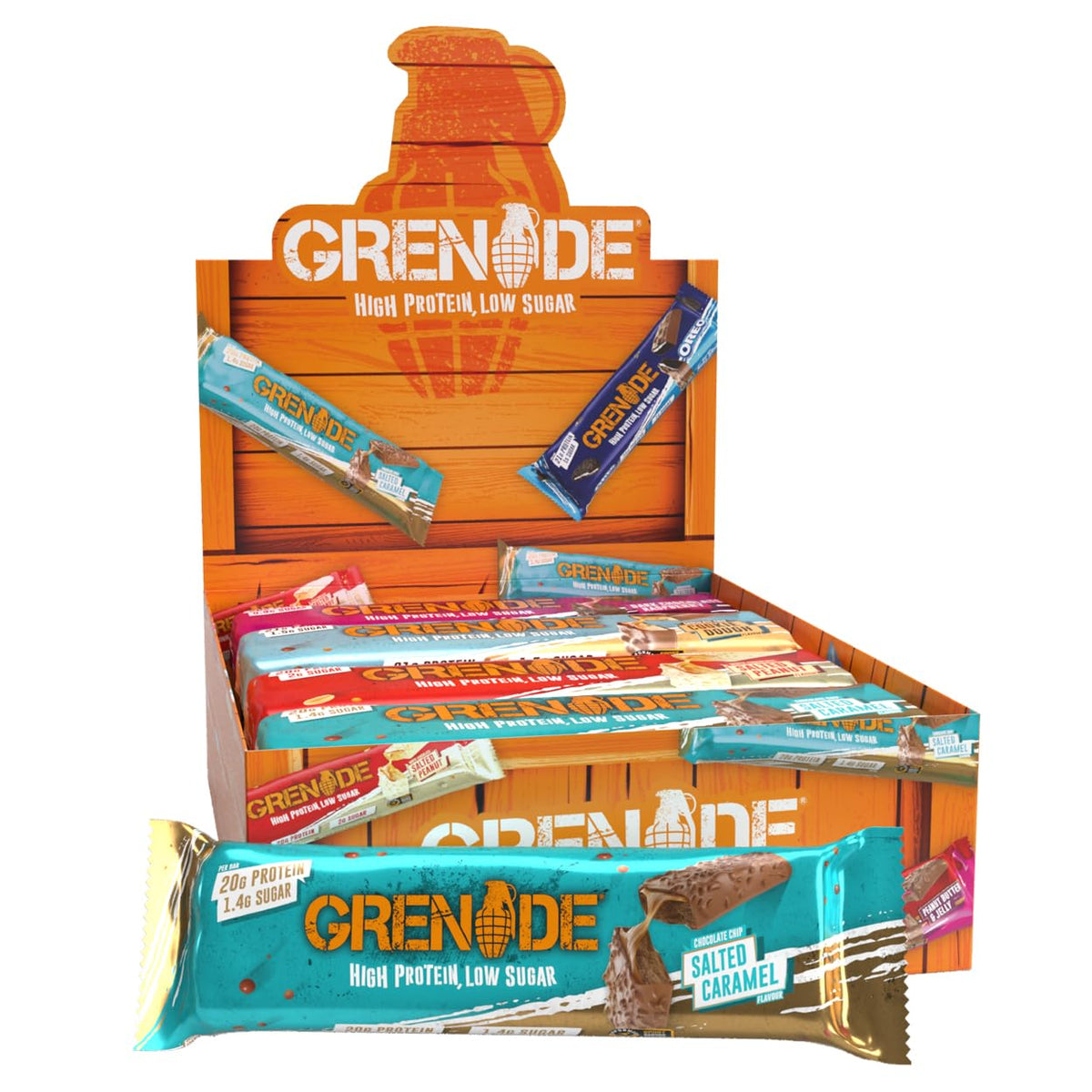 Grenade Chocolate Chip Salted Caramel Protein Bars, 12 x 60 g