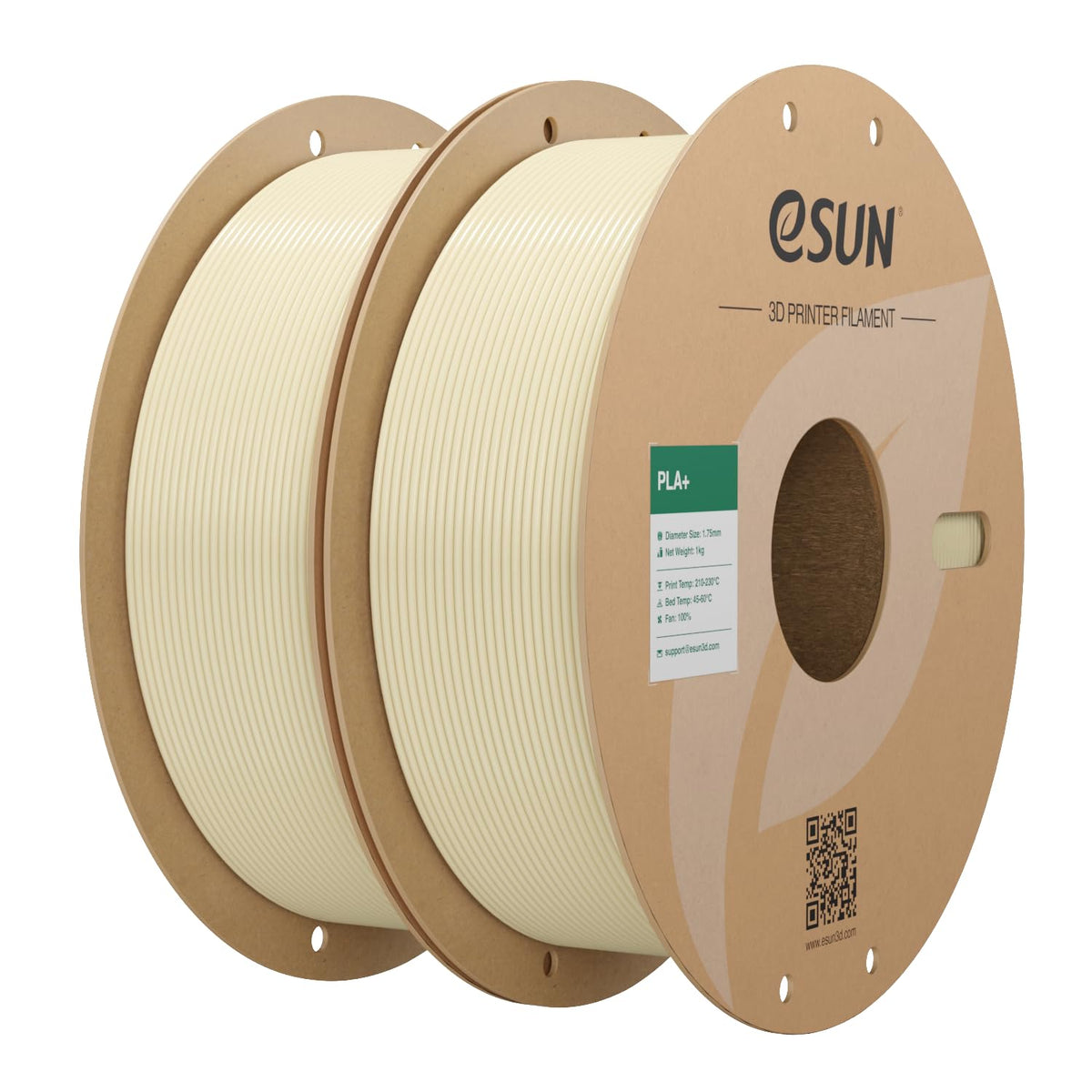 eSUN PLA+ 3D Printing Filament 1KG(2.2lbs), Enhanced Toughness, Cold White