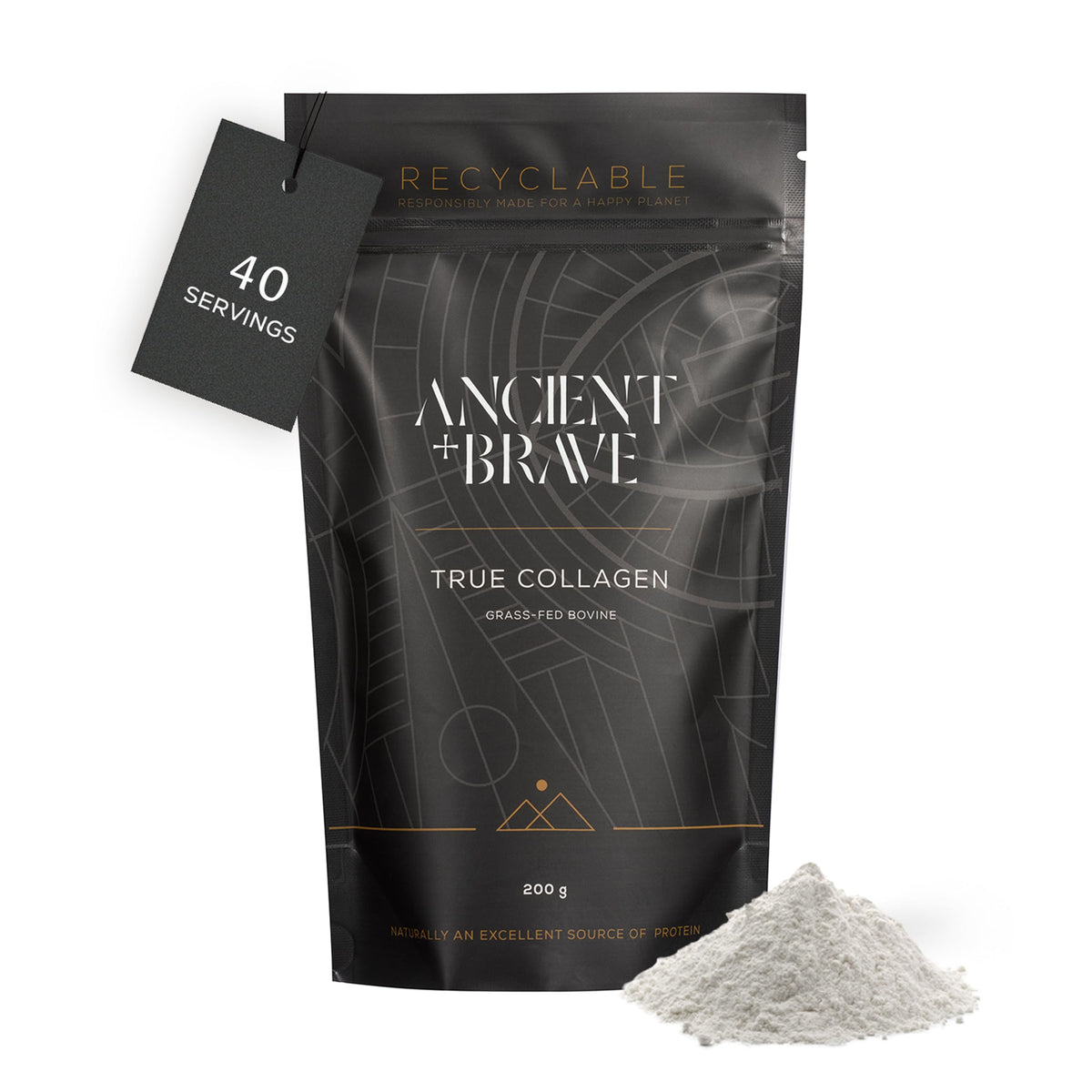 Ancient + Brave True Collagen Powder 200g | 40 Servings | Bovine Collagen