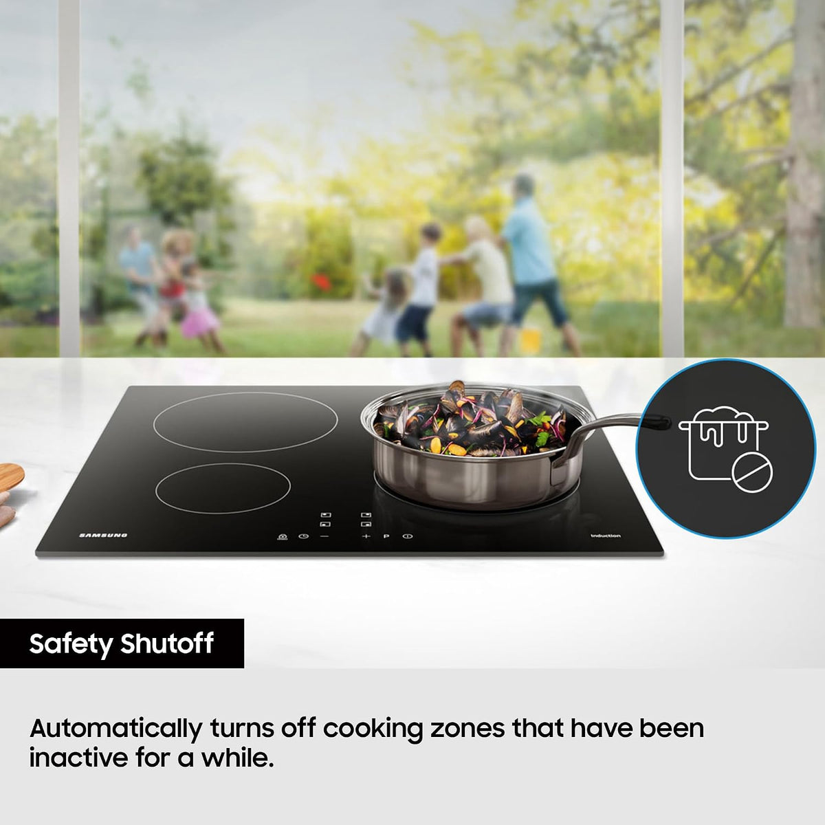 Samsung Ceramic Hob with 4 Cooking Zones, With Touch Control, Colour: Black, Material: Glass, C61R2AEE