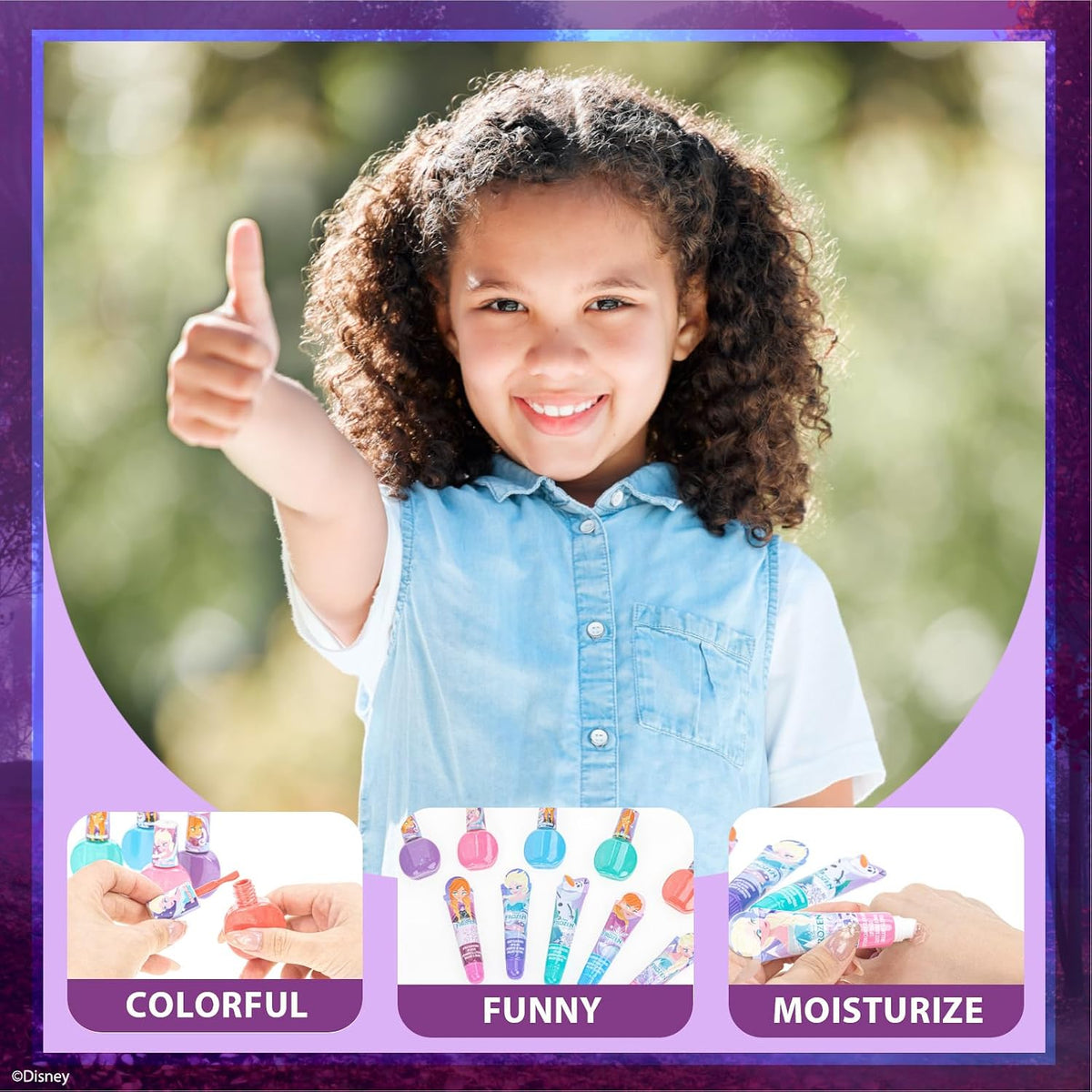 Disney Frozen Kids Lip Gloss and Nail Polish Set Kids Makeup Set Age 3+