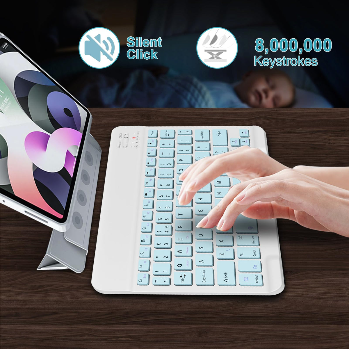 NOOX Bluetooth Keyboard for iPad, Galaxy Tablets, SmartPhones