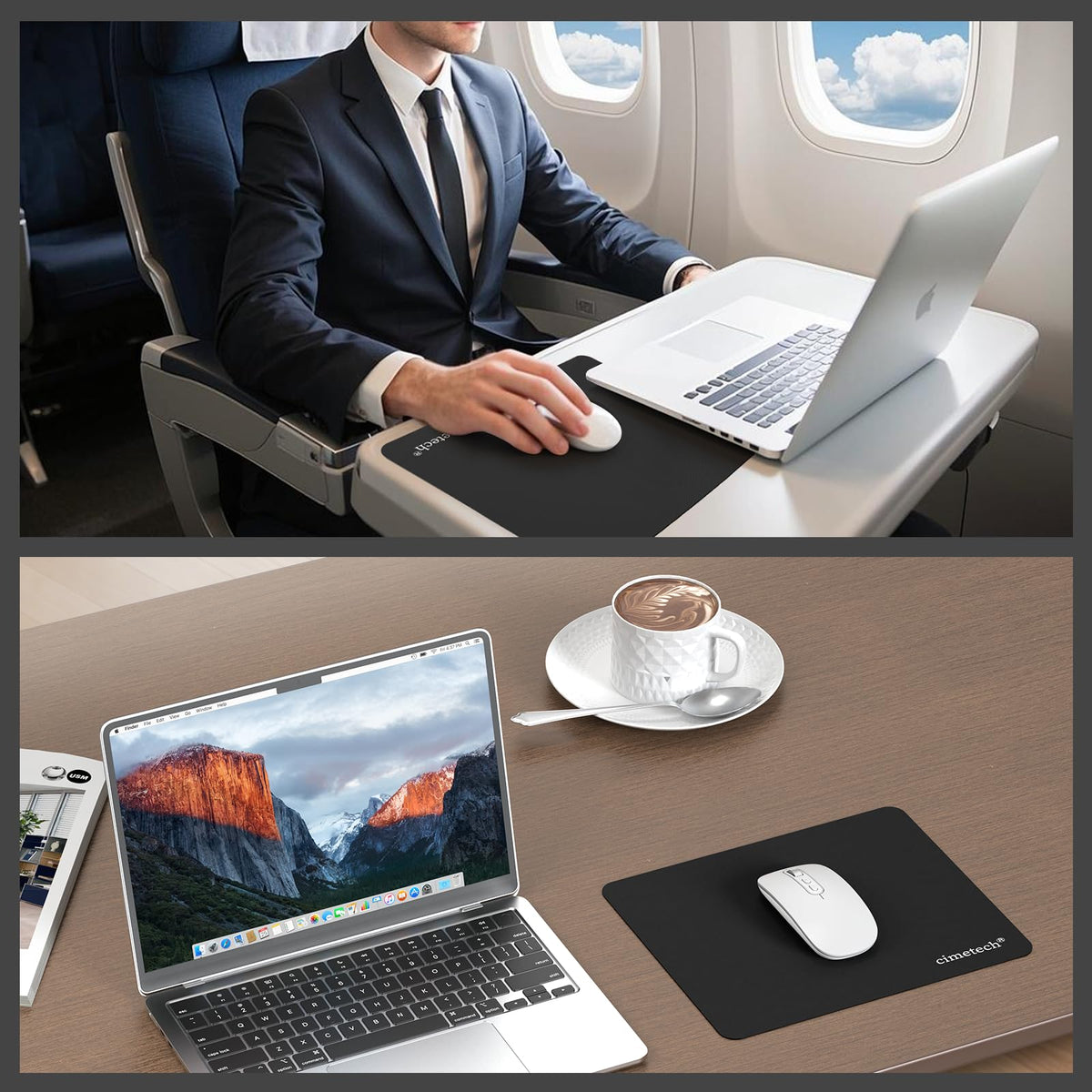cimetech Gaming Mouse Pad 800 * 300 * 3 MM, Extended Large Mouse Mat Computer Keyboard Desk Pad with Anti-Slip Rubber Base Comfortable Waterproof Soft Cloth, Improved Precision and Speed - Black