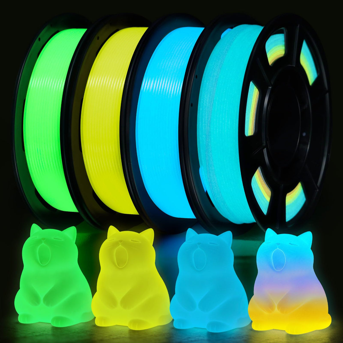 Reprapper 4X 250g Color Pack – Dual Color PLA Filament 1.75mm for 3D Printer & 3D Pen, Multicolour Filament, 4 x 250g Matte Red/Blue, Matte Purple/Green, Silk Red/Blue, and Silk Purple/Green