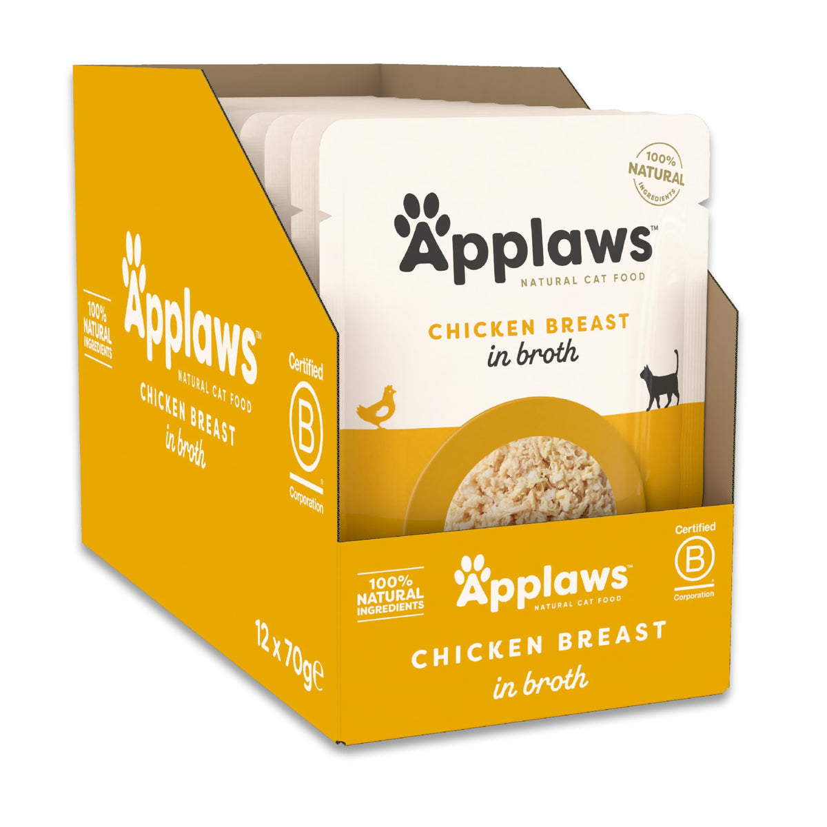 Applaws 100% Natural Wet Cat Food, Pouch Multipack Fish Selection in Broth, 70 g (24 x 70g) Pouches