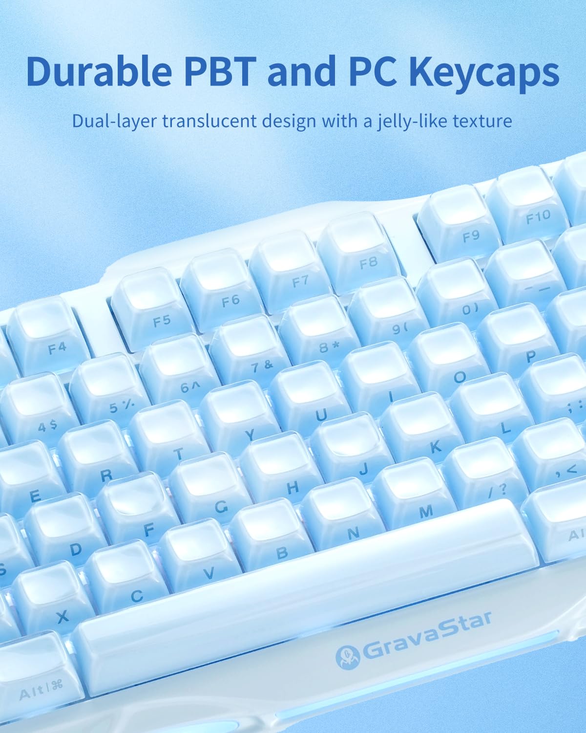 GravaStar Mercury K1 Mechanical Keyboard with Aluminium Frame, 75% Wireless Gaming Keyboard, Hot Swap Custom Keyboard with Button, Gasket, RGB Tri-Mode Keyboard, PBT Keycaps, 8000 mAh White