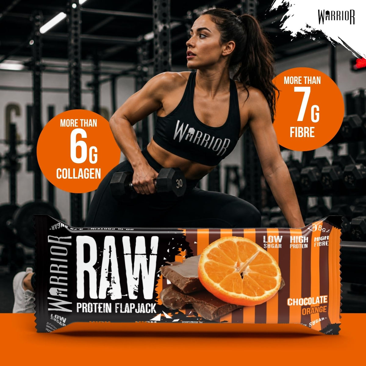 Warrior RAW Protein Bars 12 x 75g High Protein Oat Flapjack Snack