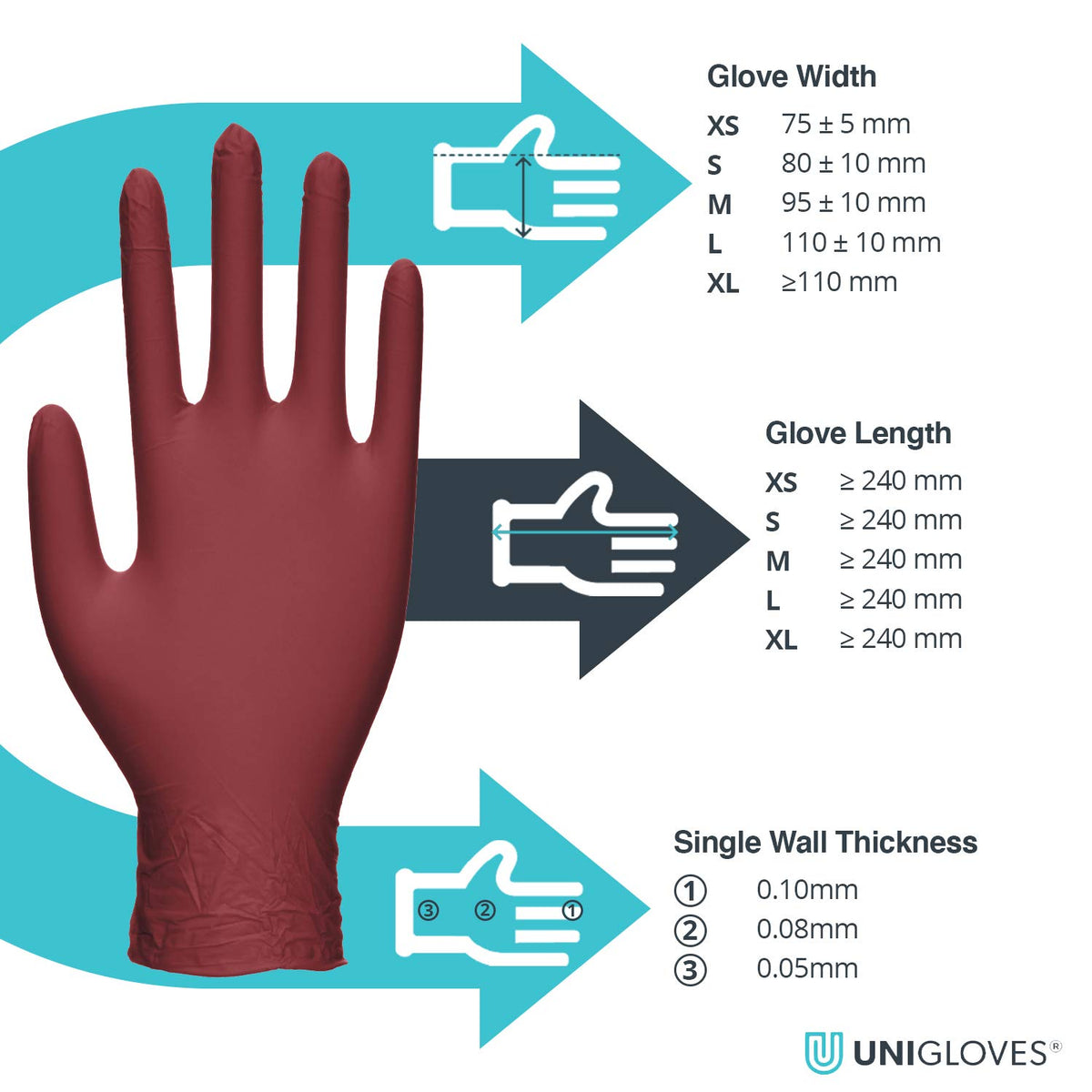 Unigloves White Pearl Nitrile Examination Gloves