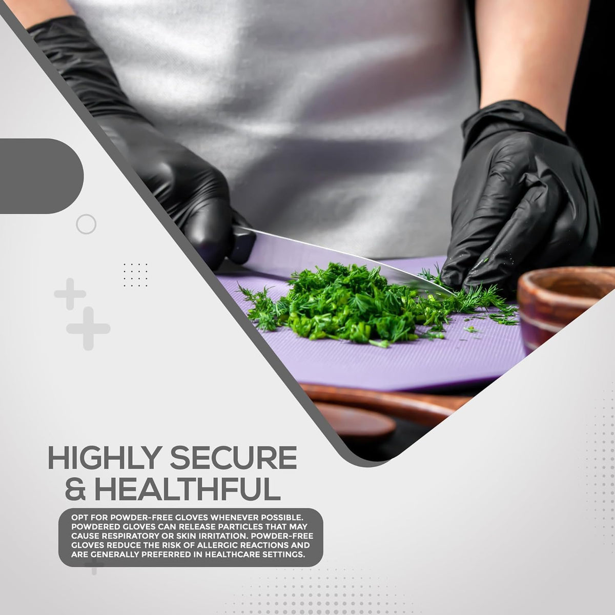Black Nitrile Disposable Gloves - Latex-Free, Powder-Free, Pack of 100, Strong and Puncture-Resistant, Medical, Food Handling, Tatoo Barber Shop Gloves (Medium)
