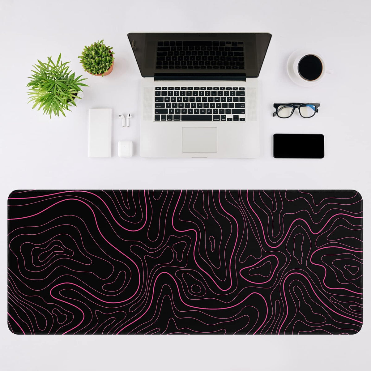 Rcege Large Gaming Mouse Pad Extended Desk Mat with Non Slip Stitched Edge