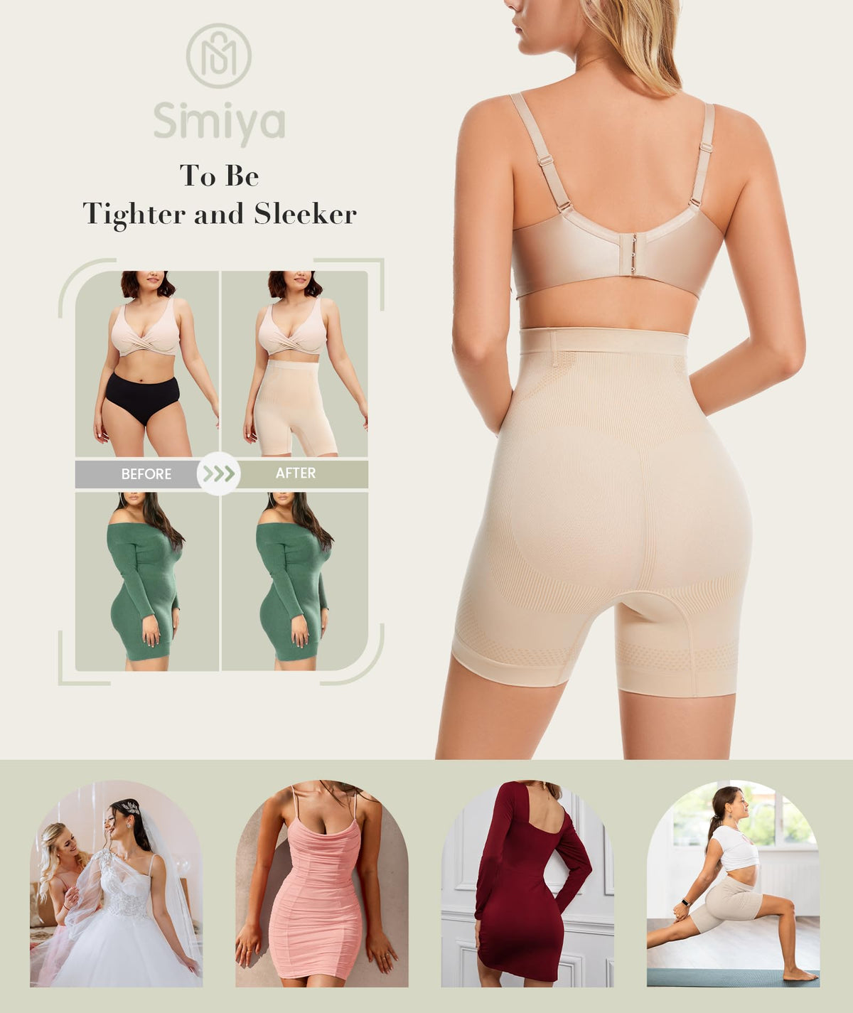 SIMIYA Tummy Control Knickers High Waisted Body Shaper for Women