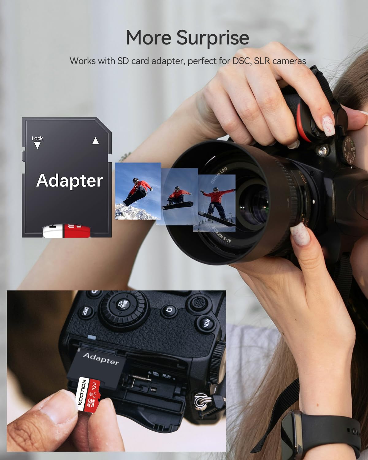 KOOTION 64GB Micro SD Card, UHD Video for GoPro, Action Camera, Drone, Smartphone, R/W up to 80/20MB/s MicroSDXC Memory Card UHS-I U1 Class 10