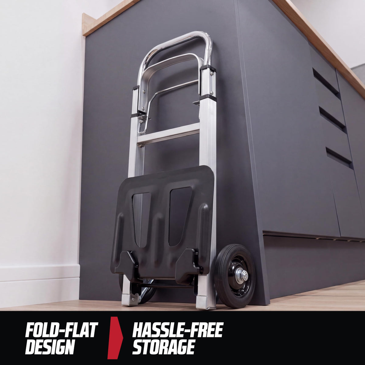 MoverX Folding Hand Truck Aluminium, Heavy Duty Hand Truck Foldable Trolley on Wheels, Multi Purpose Sack Truck Moving Trolley, 80kg