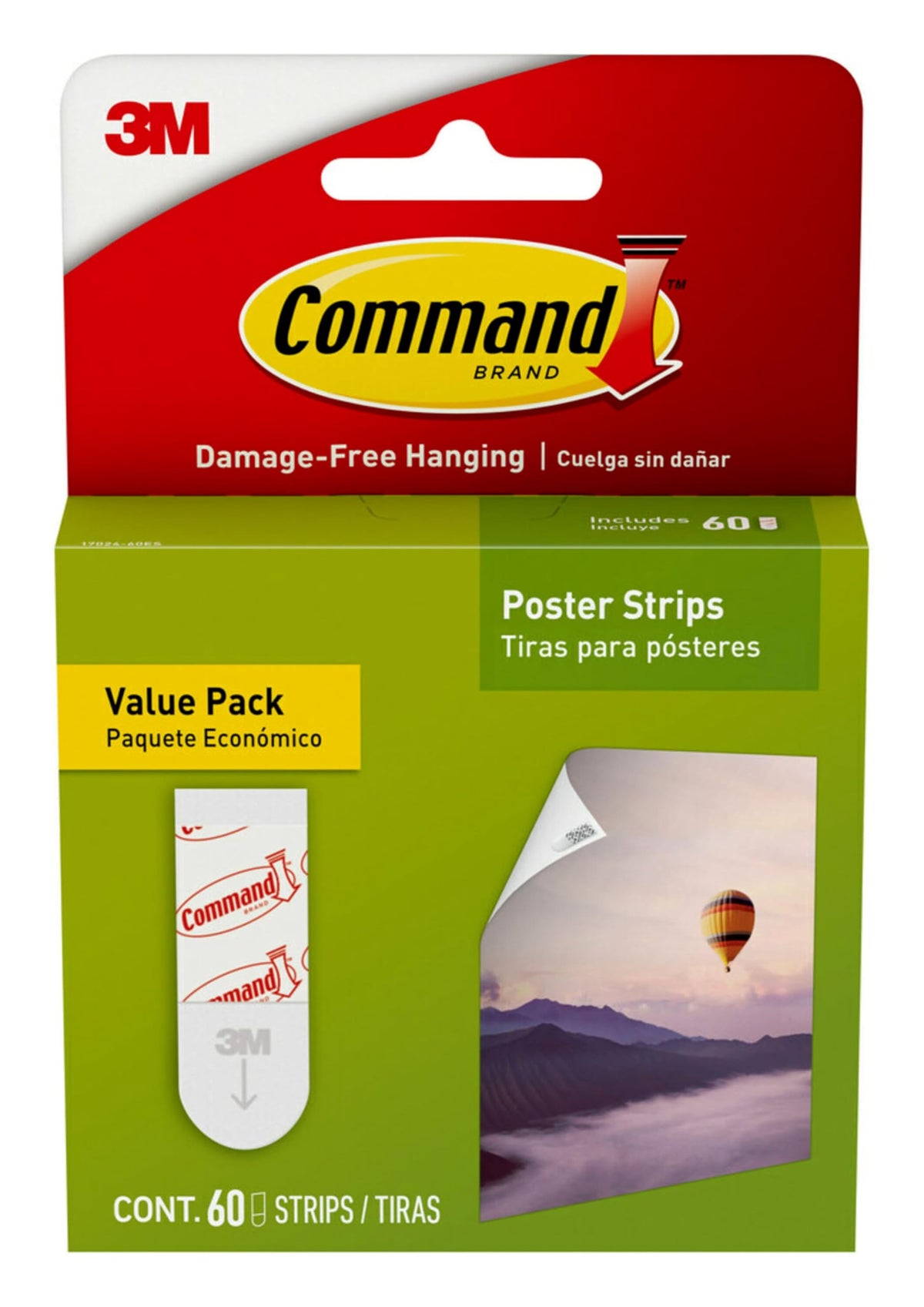 Command Poster Strips, Value Pack, 48 Adhesive Strips, White