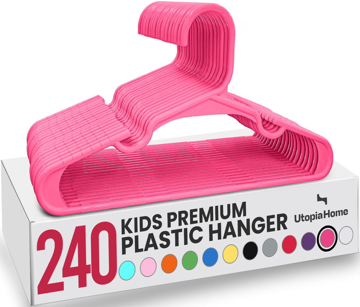 Utopia Home 20pcs Kids Hangers - 28cm Plastic Baby Hangers for Closet - Kids Hanger for Clothes and Baby Hanger for Closet - for Daily Standard Use (Grey)
