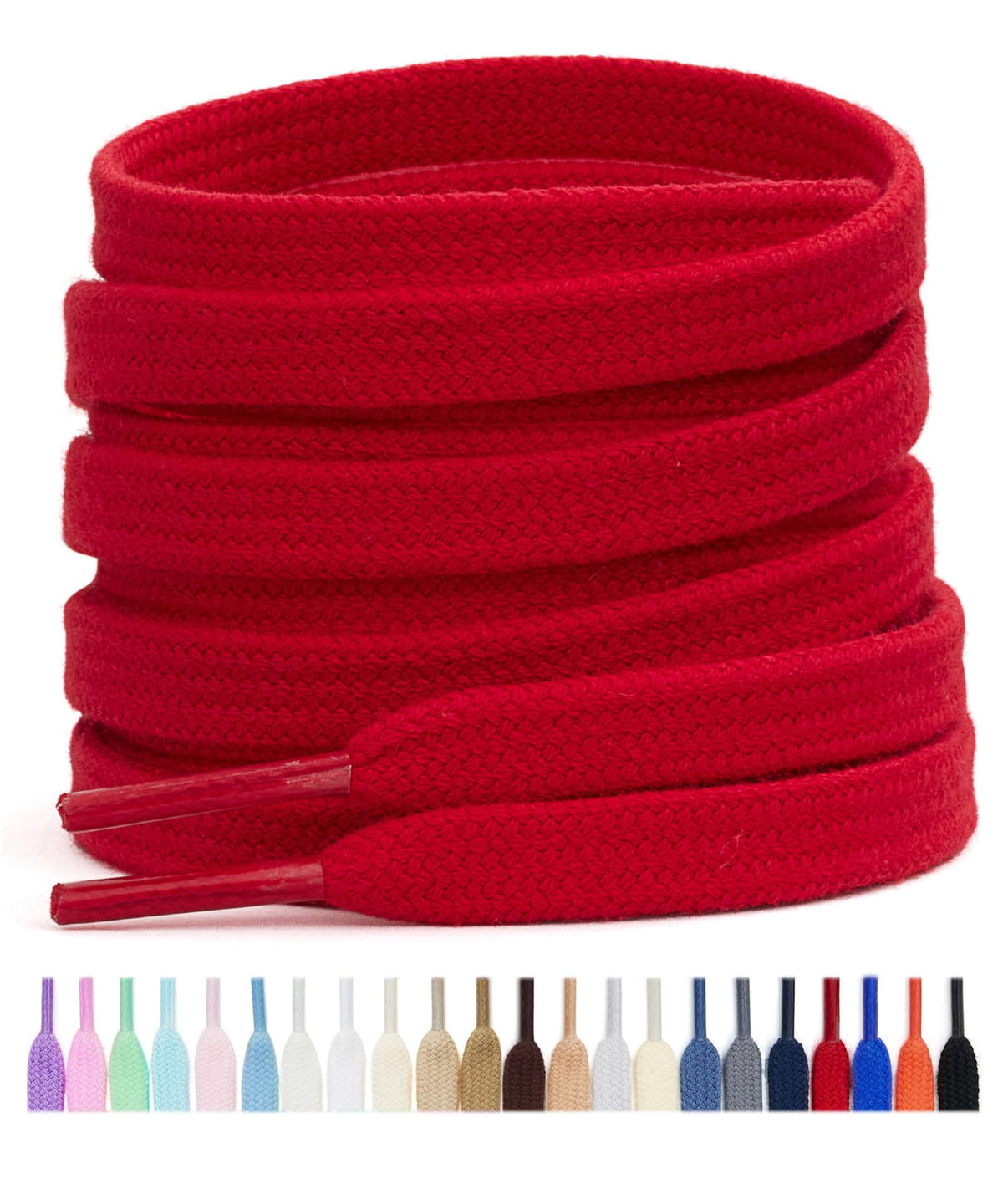 Stepace 2 Pairs Cotton Flat Shoe Laces 8mm Wide Shoelaces for Sneaker