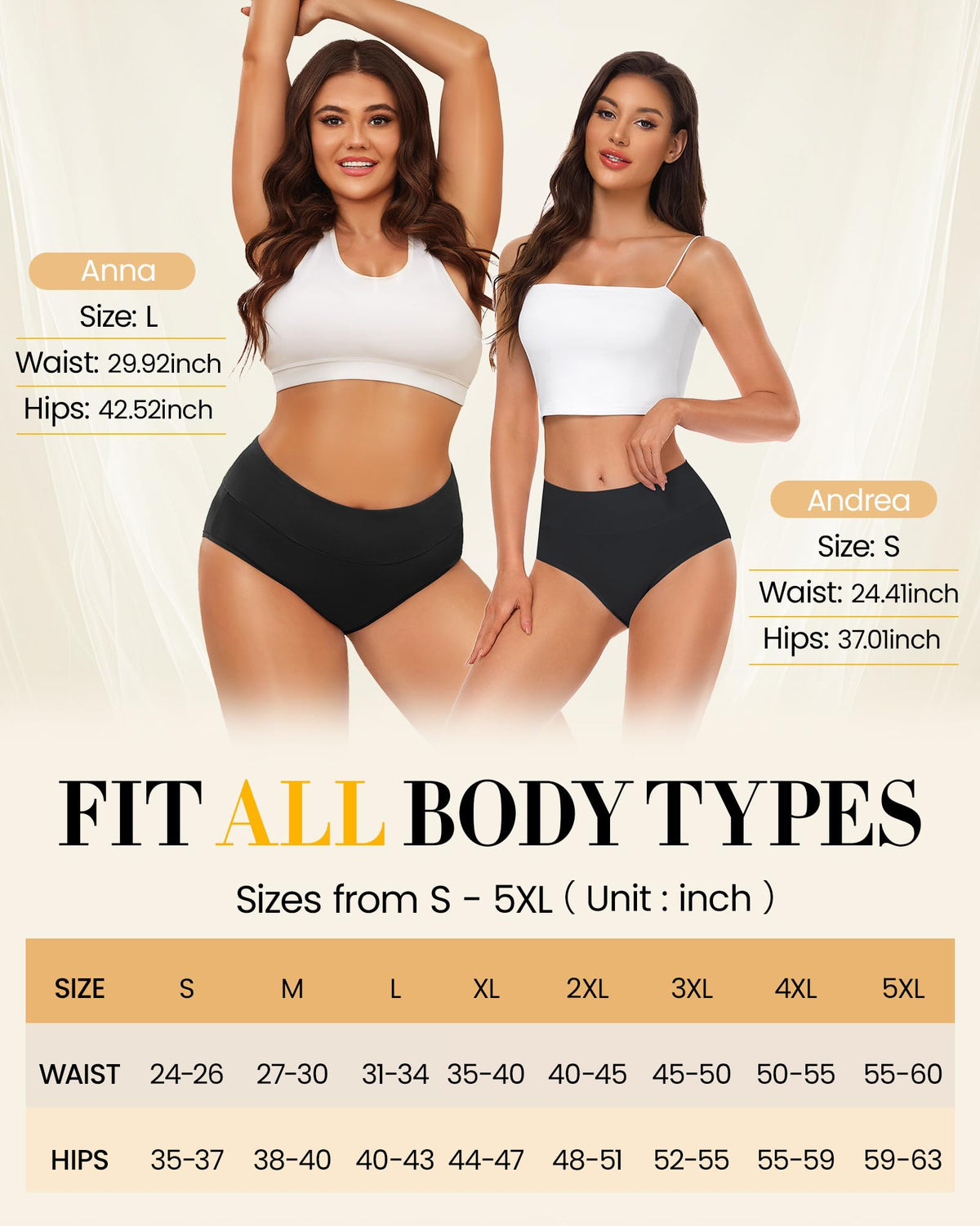 SIMIYA Cotton Underwear Women, High Waisted Knickers for Women Multipack