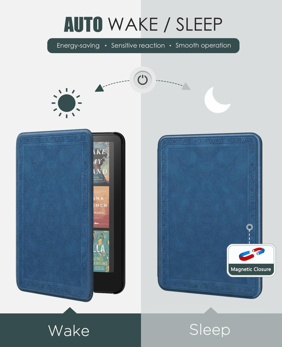 MoKo Case for 7" Kindle Paperwhite 12th Gen & Colorsoft 2024, Denim Black
